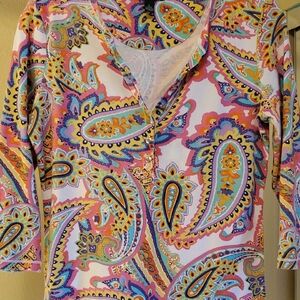 Ralph Lauren Multicolor Paisley Top Sz Sm